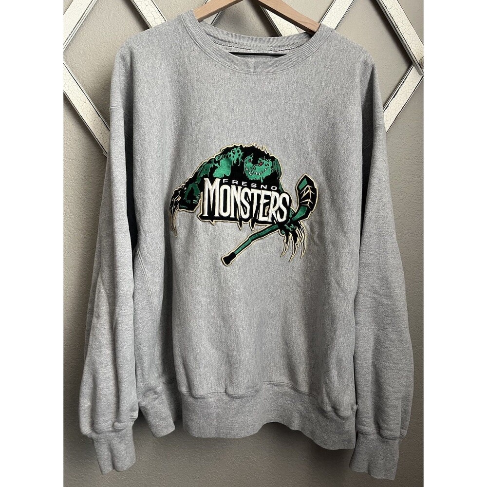 Champion Reverse Weave Fresno Monsters Junior Hockey Men's XXL Sweatshirt - Gray